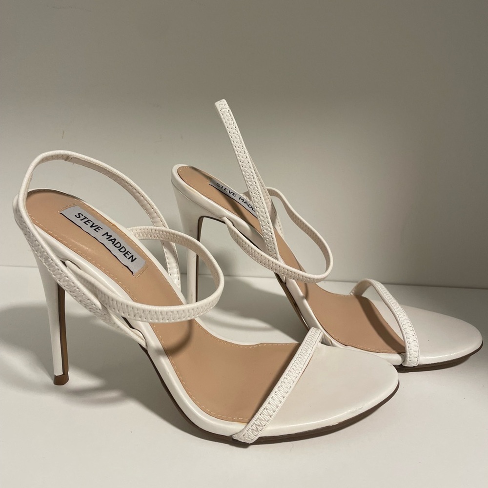Steve Madden White Strappy Heels